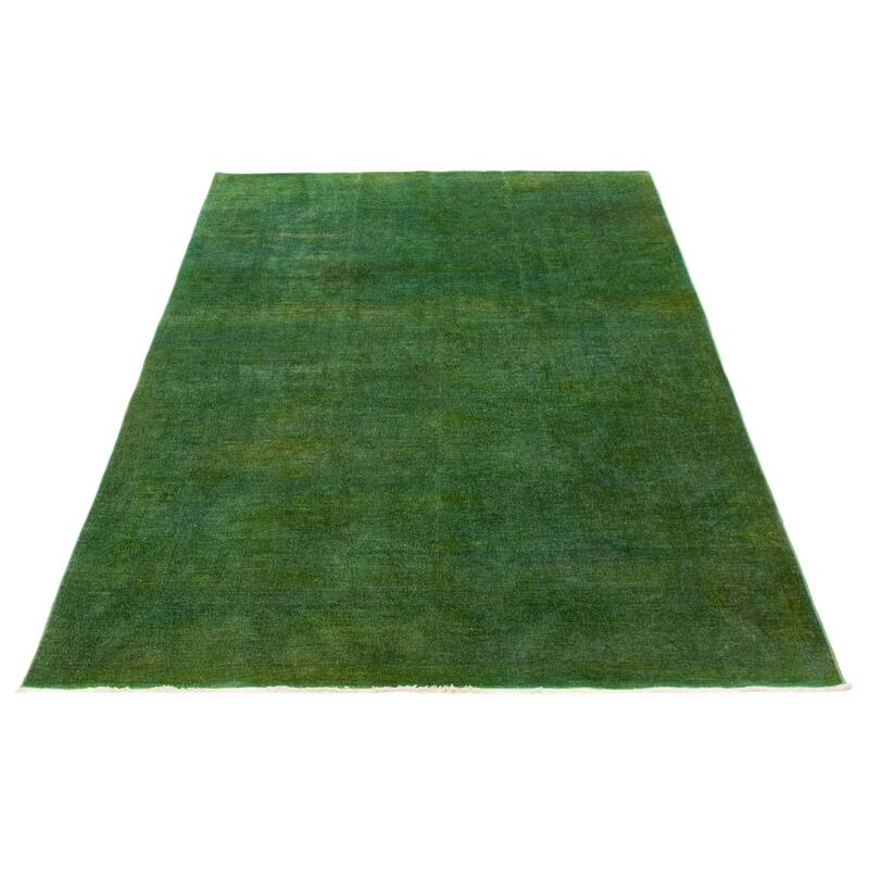 ECARPETGALLERY Hand-knotted Vibrance Green Wool Rug - 5'10 x 8'10