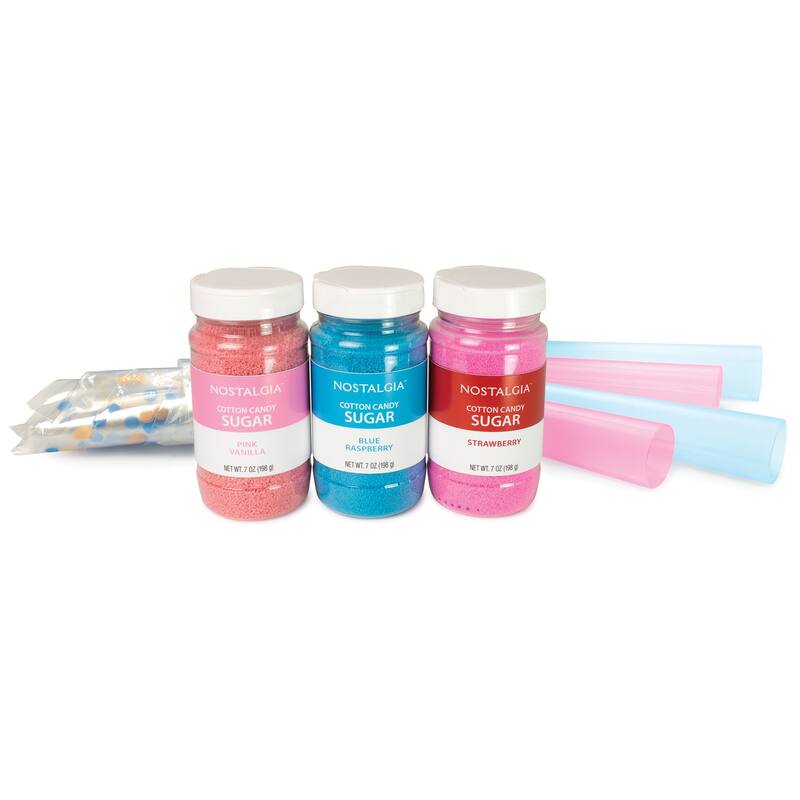 Kool-Aid Cotton Candy Flossing Sugar, Blue Raspberry, Strawberry, Tropical Punch - 3 Pack