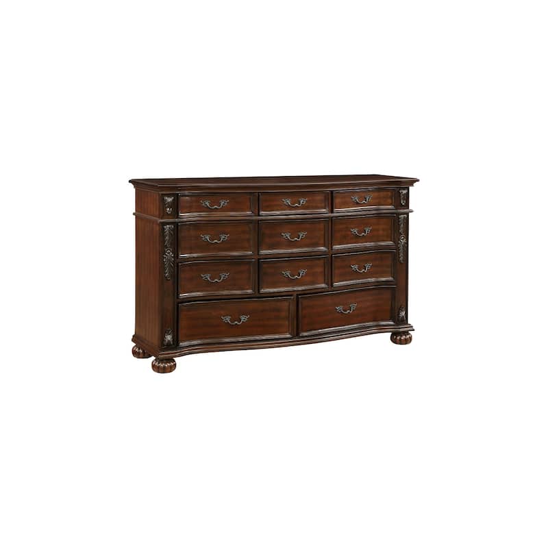 Muriel 6 Piece Espresso Faux Leather Upholstered Panel Bedroom Set