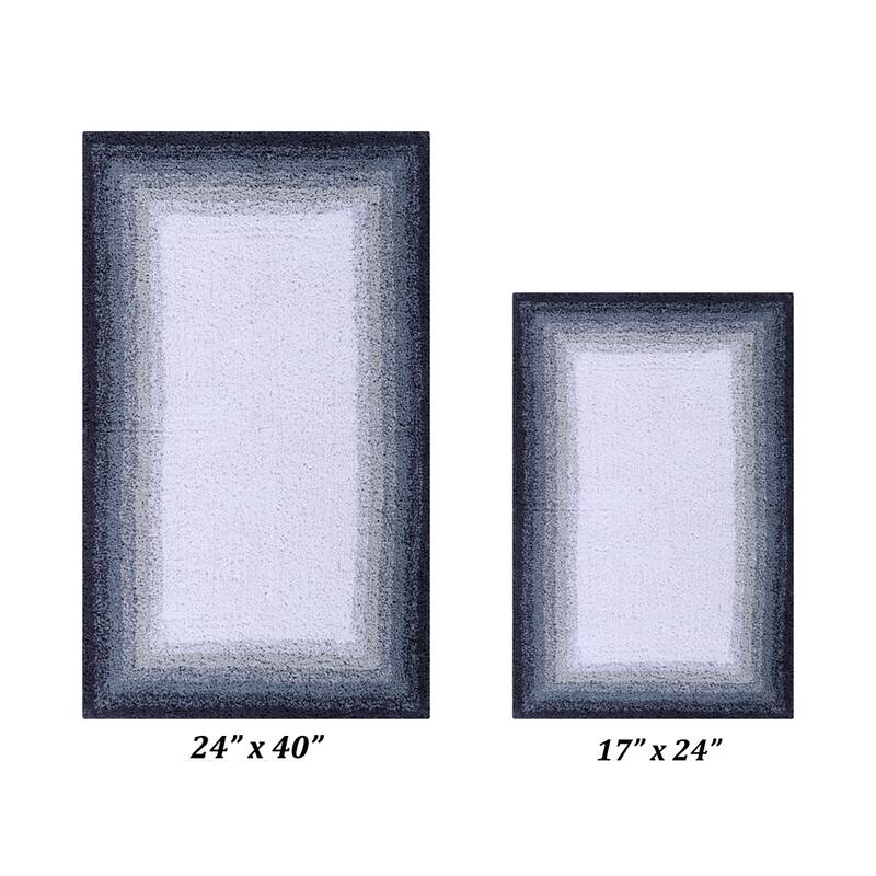 Better Trends 100% Cotton Super Soft & Highly Water Absorbent Bathroom Rugs-Torrent Collection Tufted Machine Washable Bath Mats - 2 Piece Set (17" x 24" | 24" x 40") - Gray