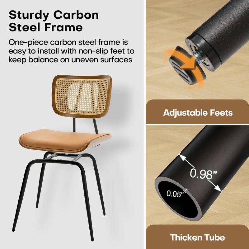 Faux Leather Upholstered Dining Chairs Set of 2/4 - 33.5"H x 19.3"W x 23"D