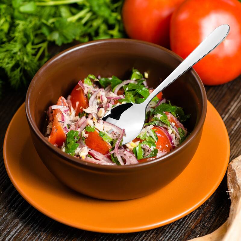 Stainless Steel Spoons 4 in 1 for Cooking Soup Spoon Dining Spoons - Silver Tone