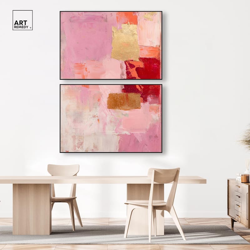 Petal Patchwork II Canvas Set of 2 by Art Remedy