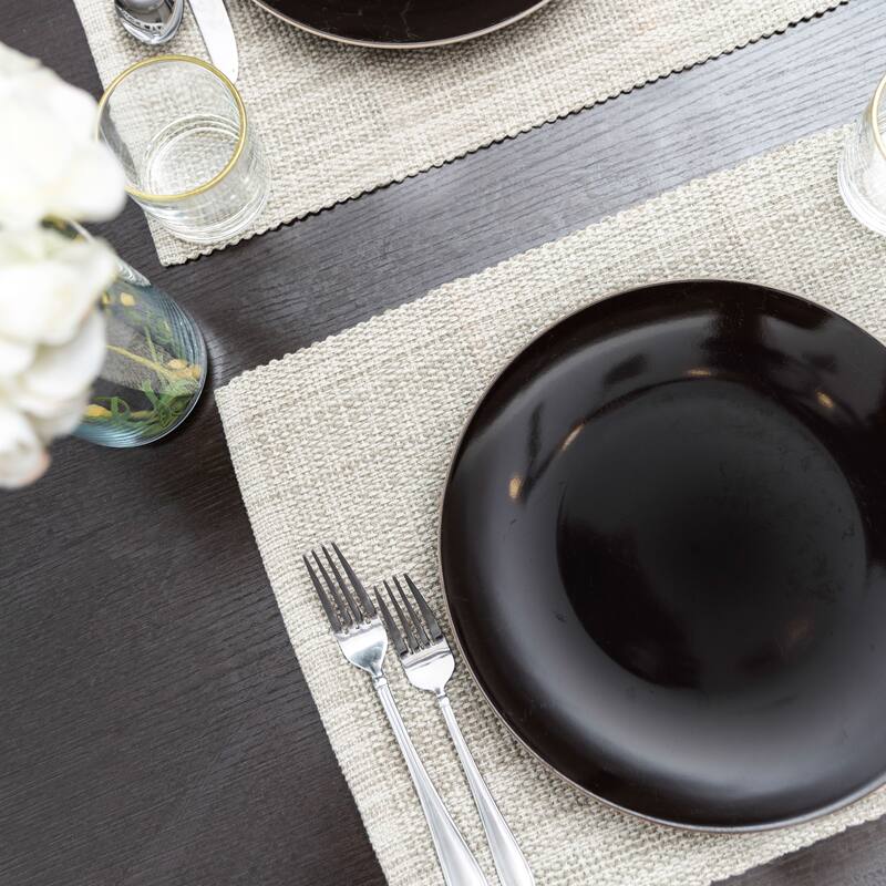 Fabstyles Casual Classic Set of 4 Thick Cotton Heavyweight Placemats - 13"x19"