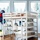 preview thumbnail 29 of 39, Pine Wood Bunk Bed with Storage Shelves and Under-Bed Desk,Full Size
