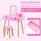 preview thumbnail 5 of 10, Pink Kid Vanity Table Chair Set with Mirror and 2 Large Storage Drawers Perfect for Holiday Gift - 28" x 13" x 39" (L x W x H)
