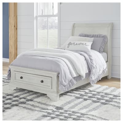 Signature Design by Ashley Robbinsdale Antique White Twin Sleigh Storage Bed