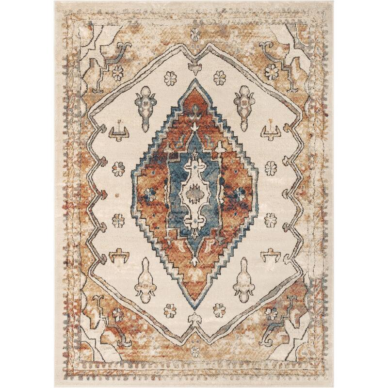 Well Woven Tikal Aliz Vintage Medallion Area Rug - 7' 10" x 9' 10" - Rust - Rectangle