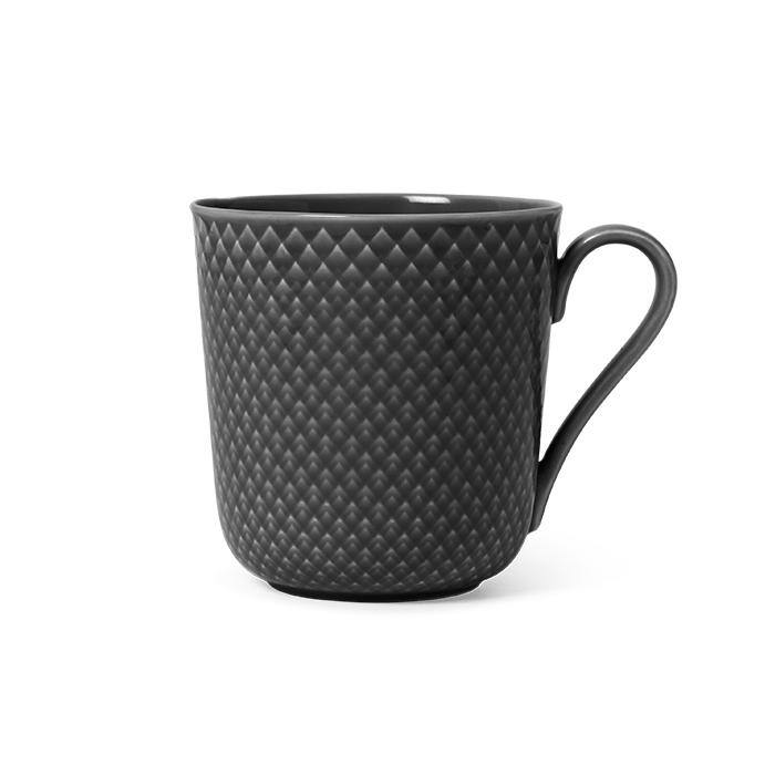 Rhombe Earth Mug With Handle Set, Slate, 4 Pcs.