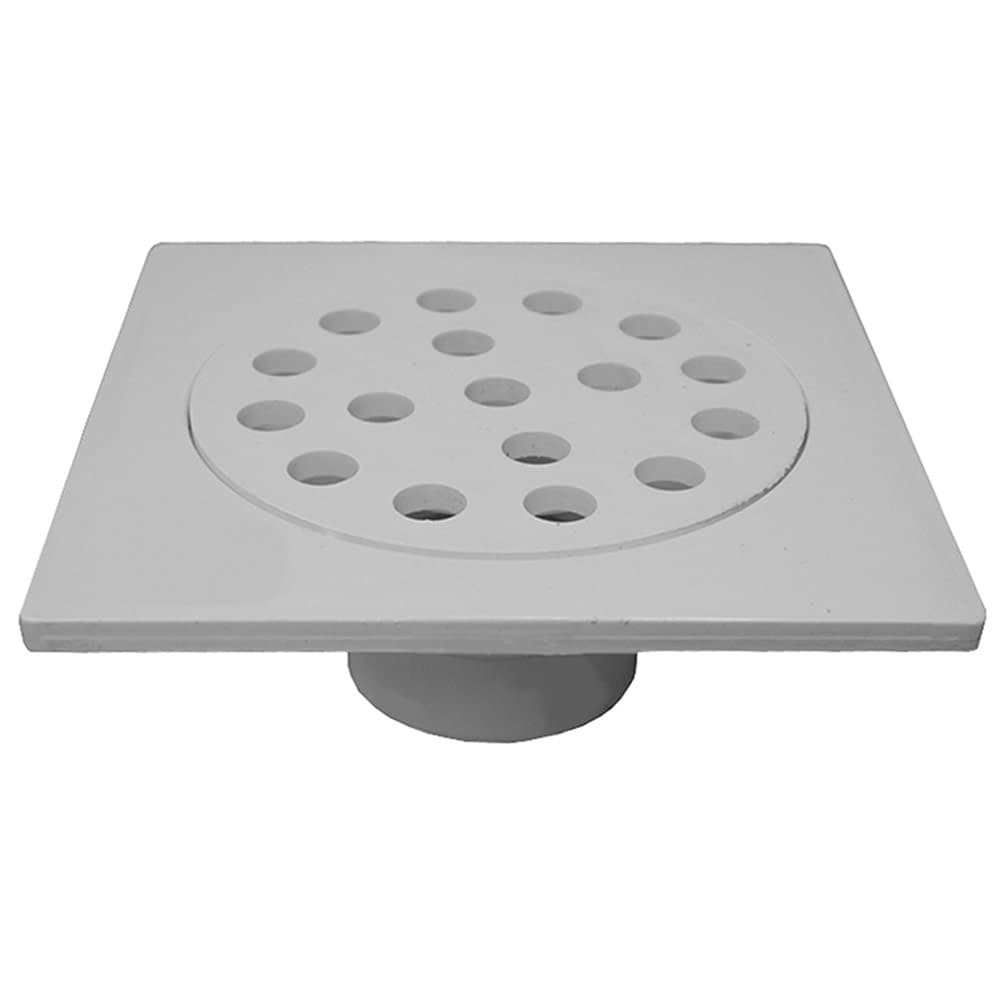 Jones Stephens D40020 6" x 6" Square PVC Utility Drain with Pipe Stop