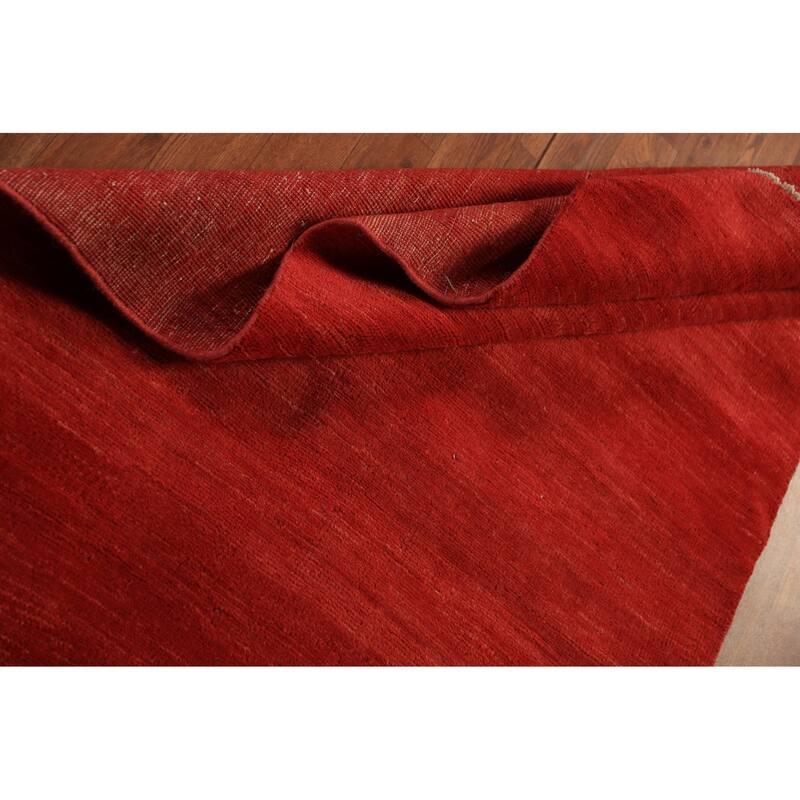 Gabbeh Modern Rug Handmade Oriental Red Wool Carpet - 3'6" x 5'10"