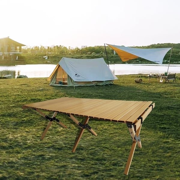 MultiFunction Wooden Foldable Portable Dining Table for Indoor and