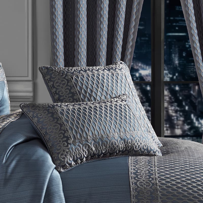 Five Queens Court Leah 18" Square Decorative Throw Pillow - Accent - Polyester - Blue