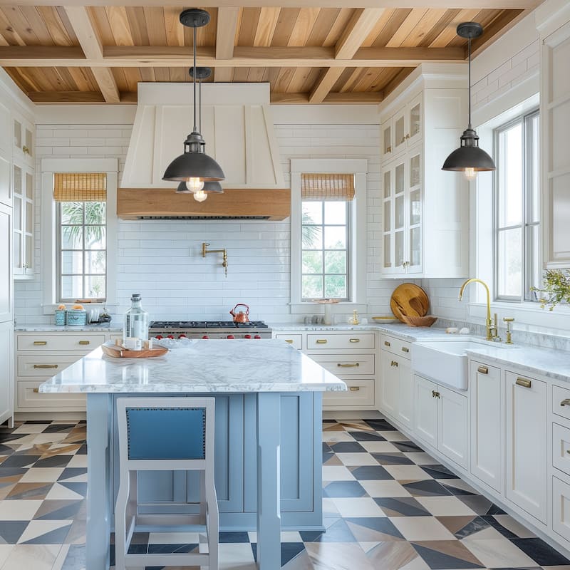 Farmhouse 1-Light Rustic Pendant Dome Industrial Kitchen Island Lights - 9.1" D x 7.9'' H