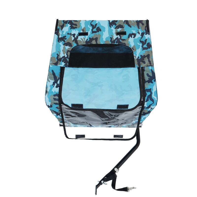 Outdoor Heavy Duty Collapsible Pet Bike Trailer with 16-Inch All-Terrain Wheels & Universal Hitch, Foldable Dog Carrier Cart