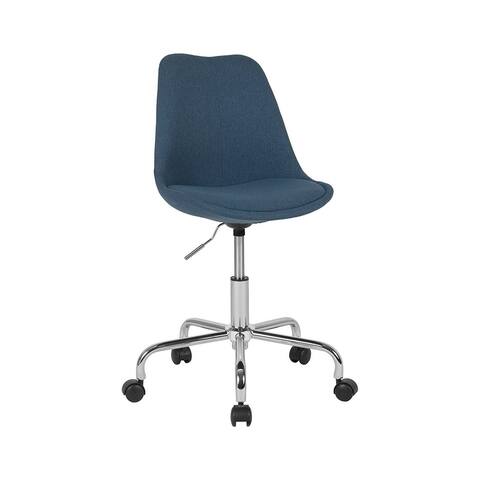 Aurora Series Blue Fabric Task Chair with Pneumatic Lift Chrome Base
