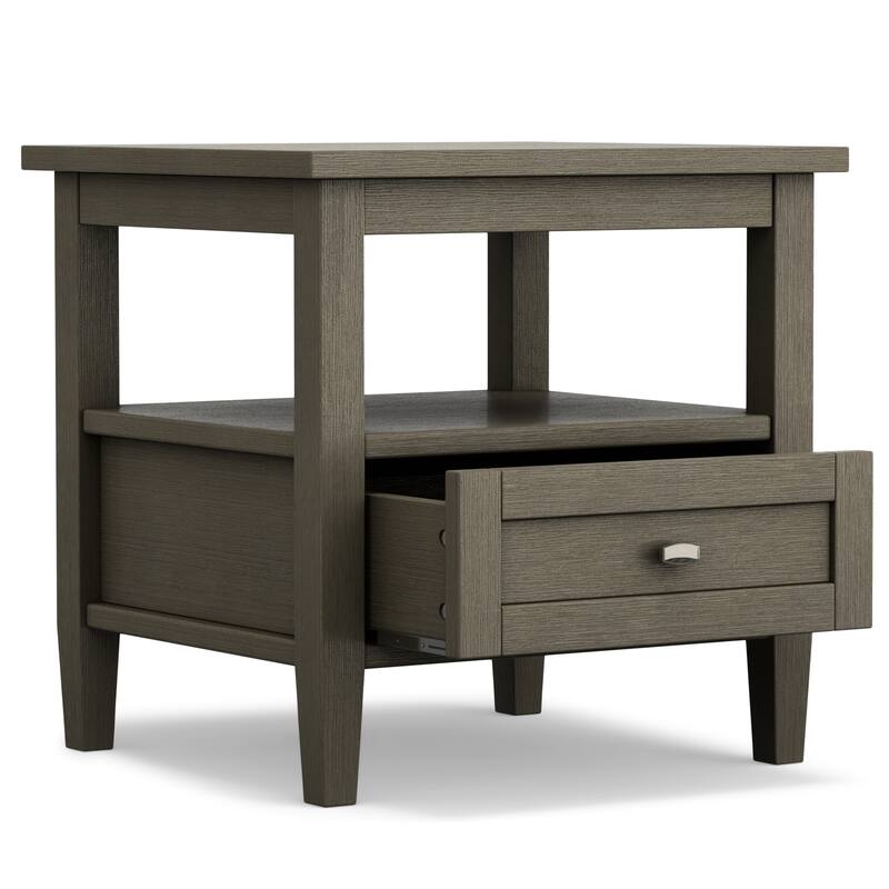 WYNDENHALL Norfolk SOLID WOOD 20 inch Wide Rectangle Transitional End Side Table - 20 inch Wide