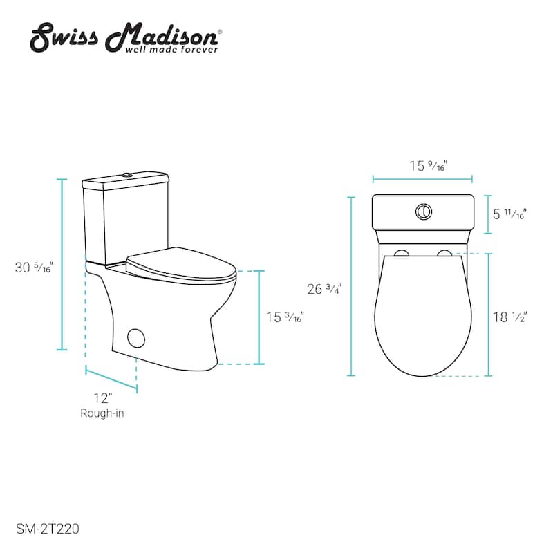Cache Two Piece Elongated Toilet Dual Flush