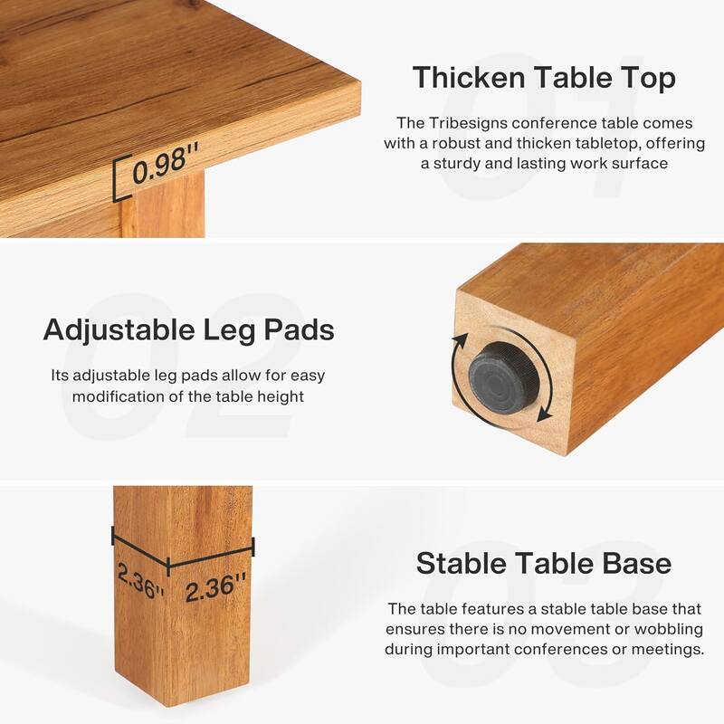 Modern Minimalist Wood 4-Person Square Conference Table/Desk for Meeting Room Seminar Room Boardroom