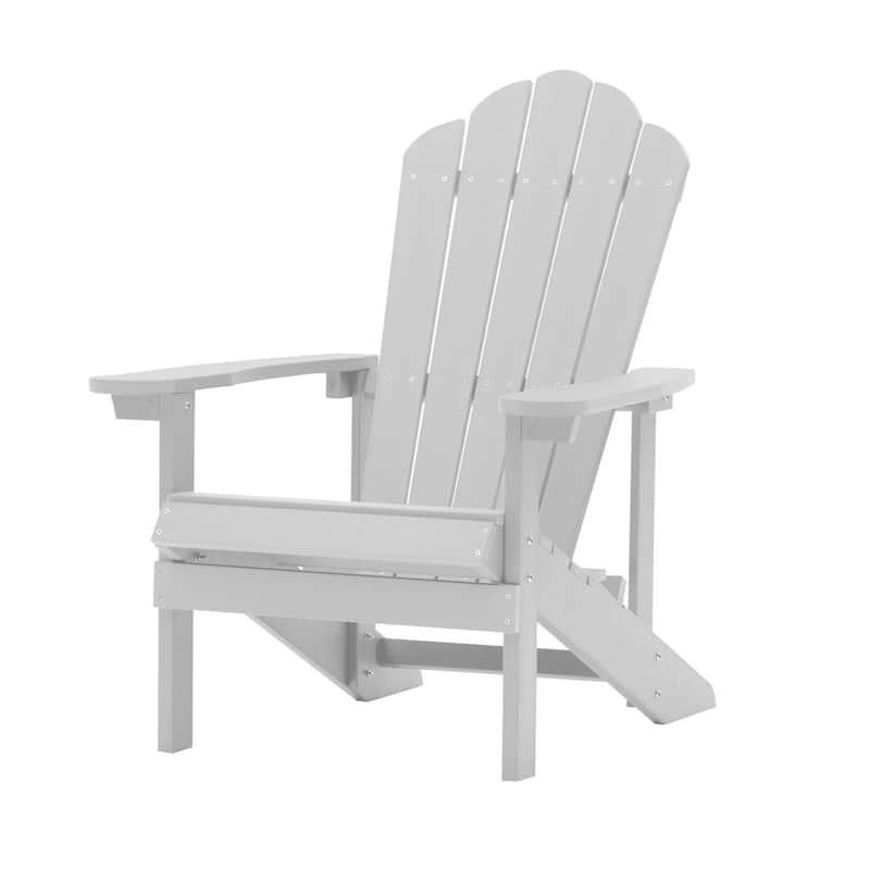 Clihome Outdoor Patio Slat HIPS Adirondack Chair - Set of 1 - White