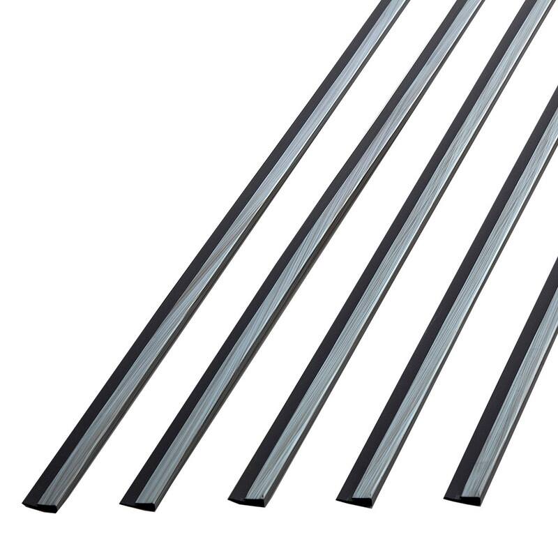 FASÄDE 47 in. Decorative Vinyl J Trim in Brushed Steel (5 Pack) - 5 Pack - 5 Pack