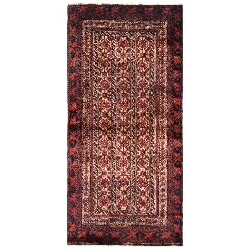 ECARPETGALLERY Hand-knotted Royal Baluch Beige Wool Rug - 3'1 x 6'7 - Beige - 3'1 x 6'7