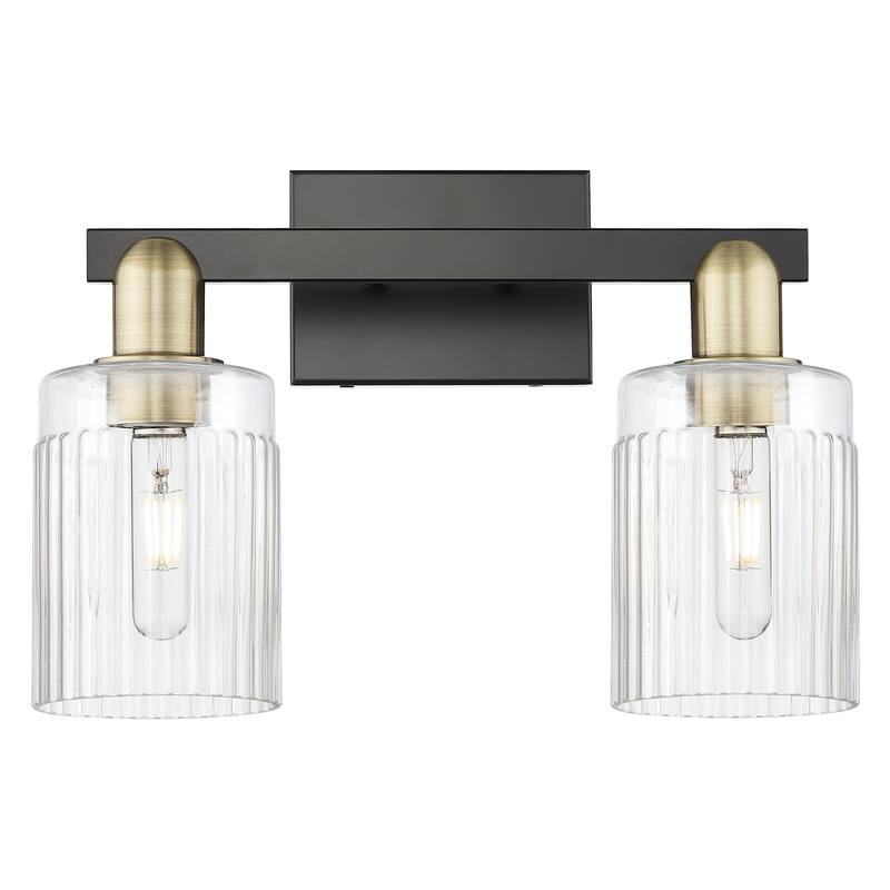 Innovations Lighting Endless Possibilities Arcadia - Hadley - 2 Light 16" Bath Vanity Light - Clear/Black Antique Brass