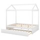 preview thumbnail 8 of 7, Customizable and Functional Full Size House Bed with Trundle, Support Legs, Compact Canopy Bed Made of Solid Wood