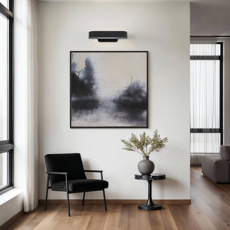 Saba 4.5" Height Wall Sconce, Black - 18 x 4.5 x 8.25