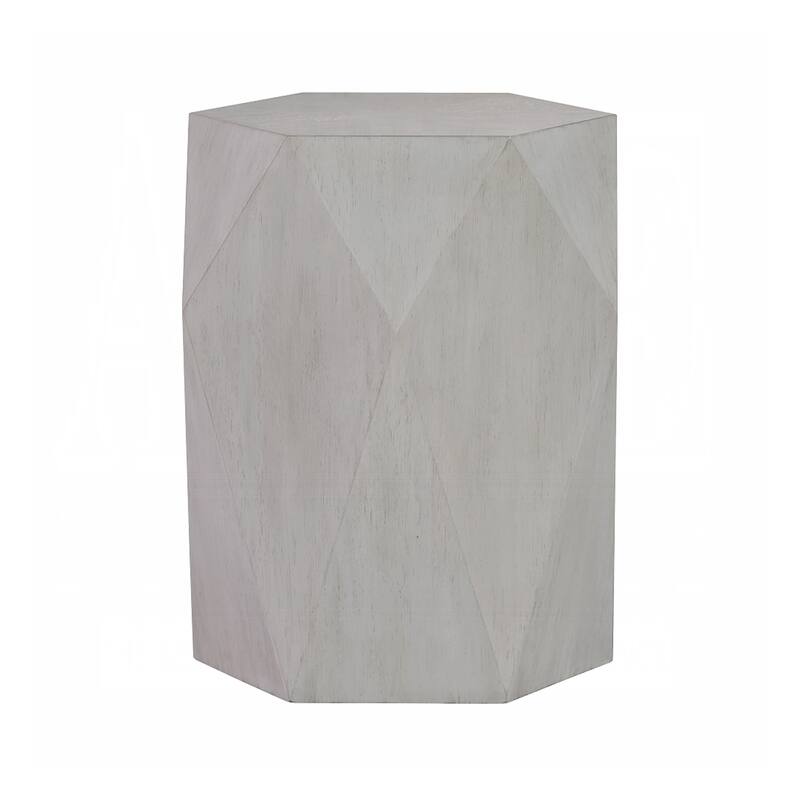 Wooden End Table with Diamond Shape - Antique White