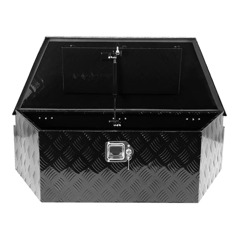 Heavy Duty Aluminum Alloy Plate Tongue Tool Box with Lock and Keys - N/A