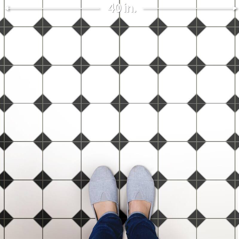 Merola Tile Canterbury Black 12-7/8" x 12-7/8" Porcelain Floor and Wall Tile