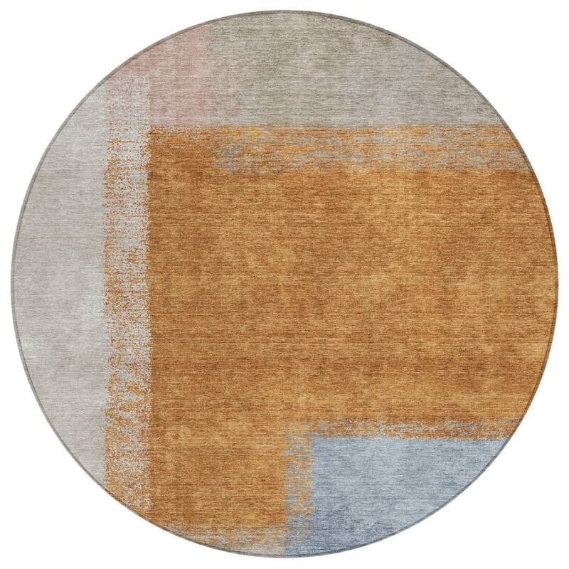 Machine Washable Indoor/ Outdoor Solid Contemporary Chantille Rug