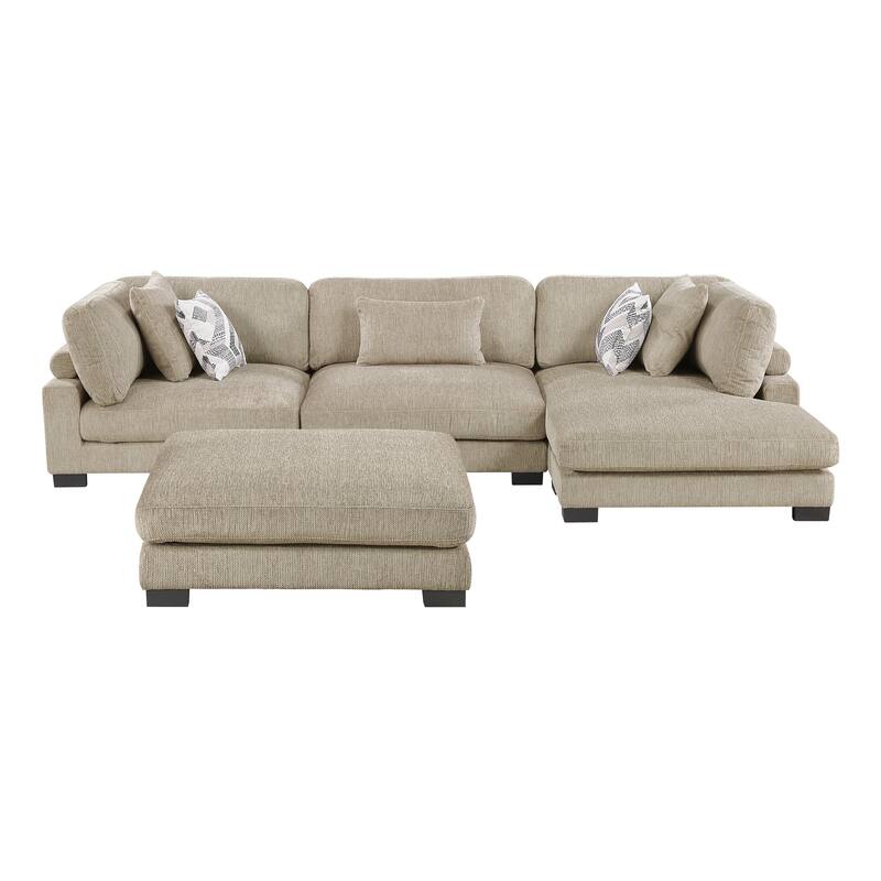 Abbeville Microfiber 4-Piece Modular Sectional with Chaise and Ottoman