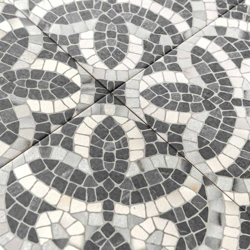 Roman Road 8x8 Matte Porcelain Encaustic Tile - Floor & Wall