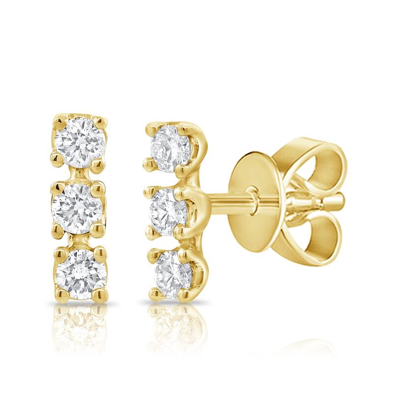 Joelle Collection Diamond Bar Stud Earrings 1/10 ct. t.w. 14K Gold