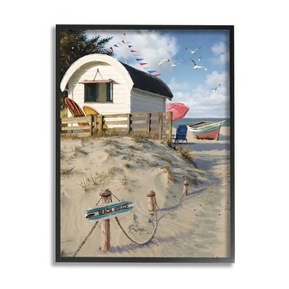 Stupell Beach House Landscape Framed Giclee Art Design by Jason Kirk ...