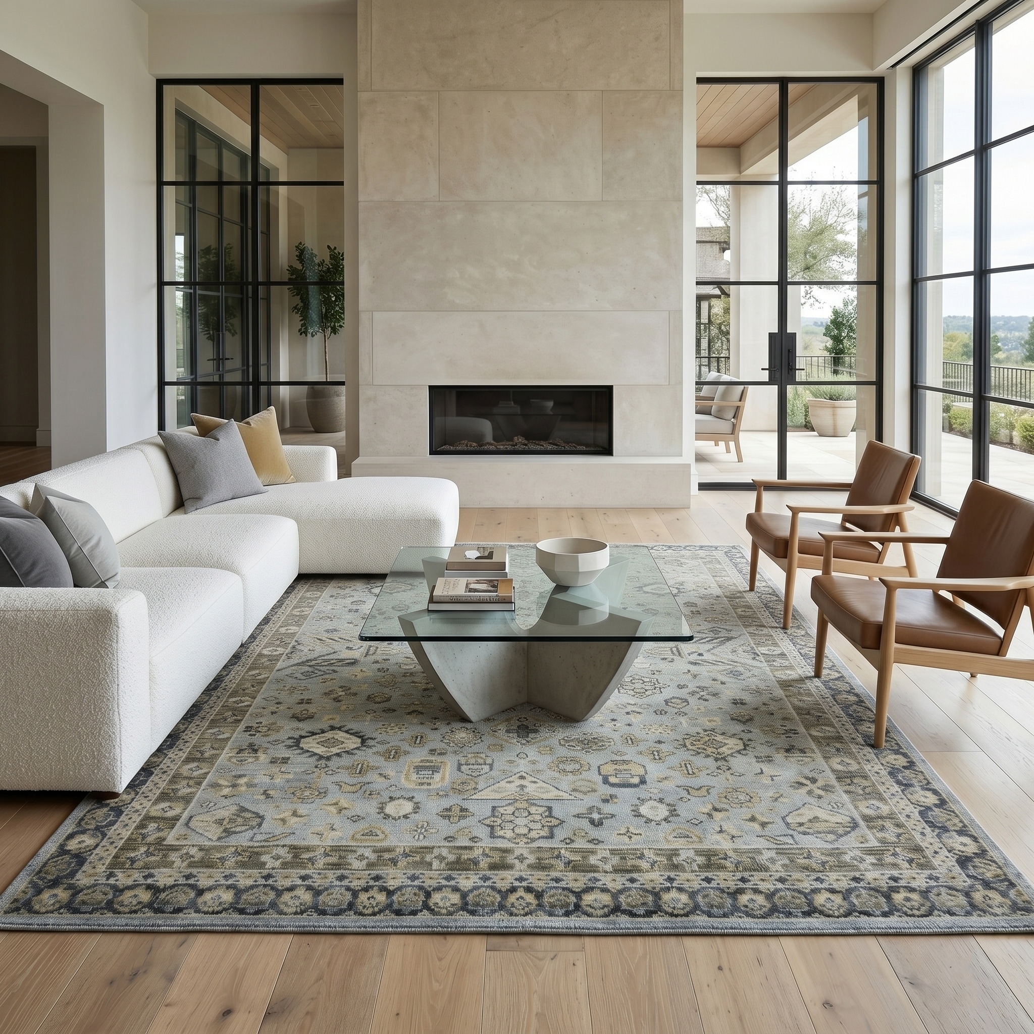 Magi Diviana Jane Sky Blue Hand-Knotted Wool Area Rug