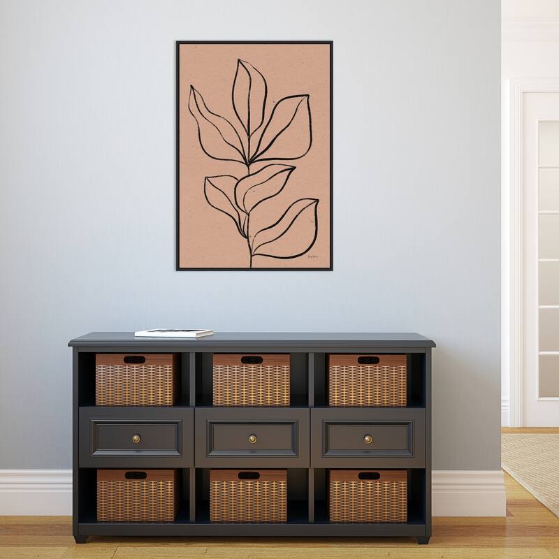 Balance VII (Leaves) by Becky Thorns (23 x 33 in.), Framed Canvas Wall Art Print - Sylvie Black - Sylvie Black