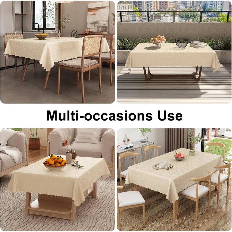 Waterproof Wipeable Vinyl Tablecloth,Rectangle Heavy Duty Table Cloth,70"L x 52"W