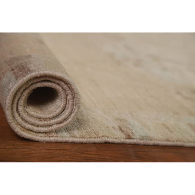 Traditional Muted Oushak Turkish Oriental Rug Hand-knotted Wool Carpet - 3'0" x 4'11"