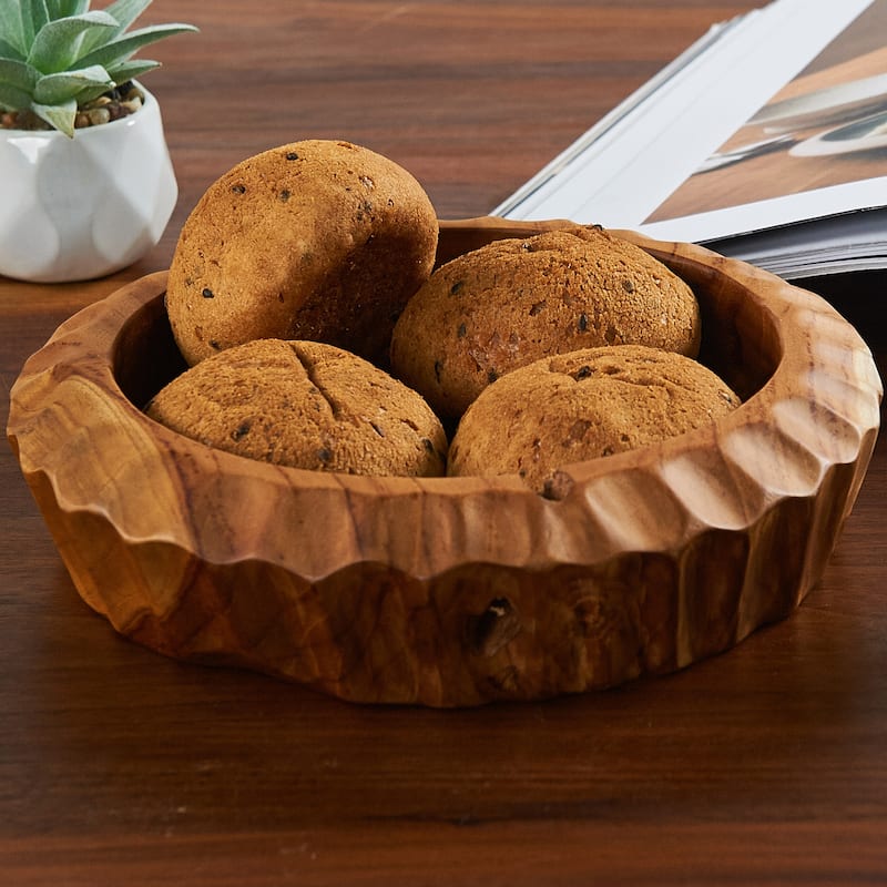Home Soft Things Royal Round Bowl Big wooden bowl Fruit Storage