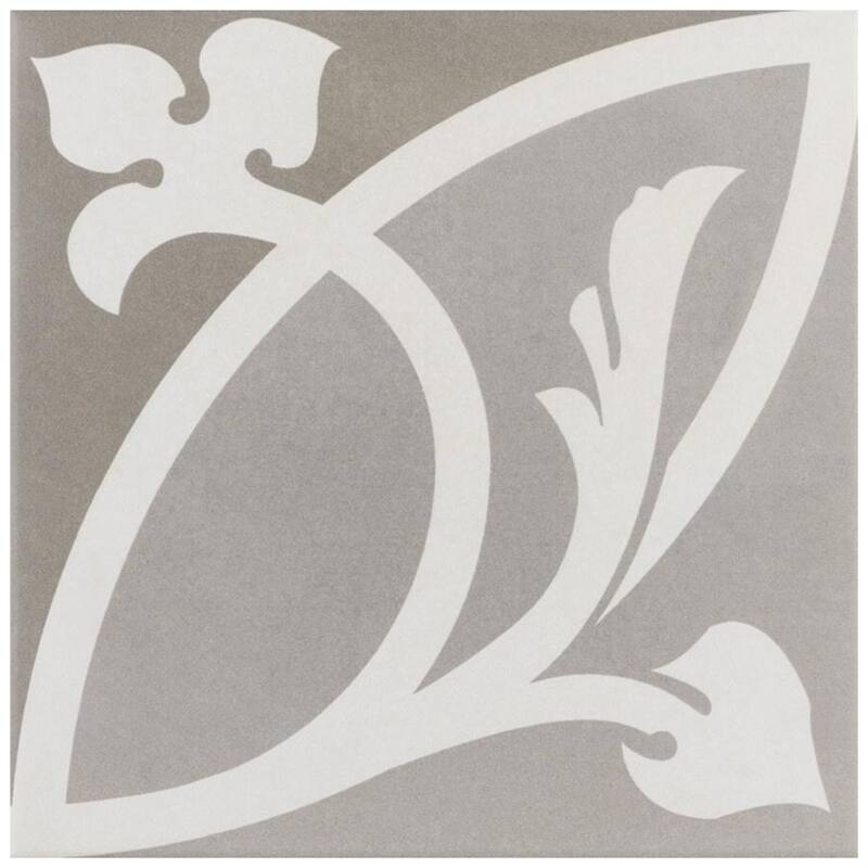Merola Tile Caprice Liberty Taupe Encaustic 7.86" x 7.86" Porcelain Floor and Wall Tile