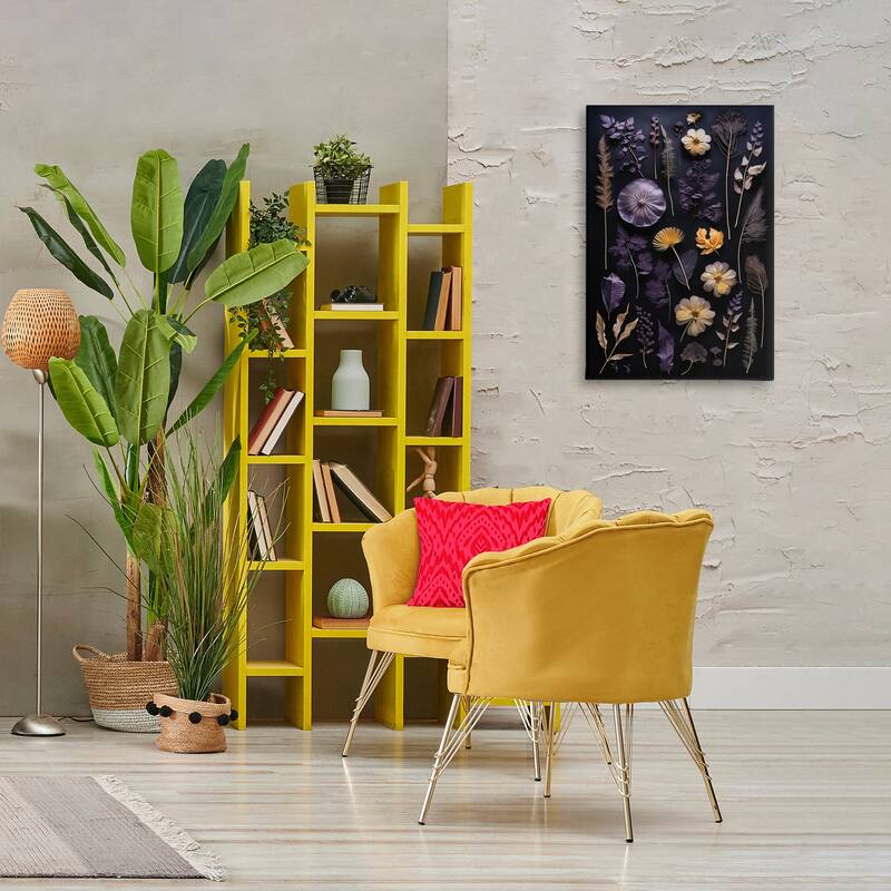 Stupell Flower Specimens on Black Canvas Wall Art Design By Heidi Kuntz