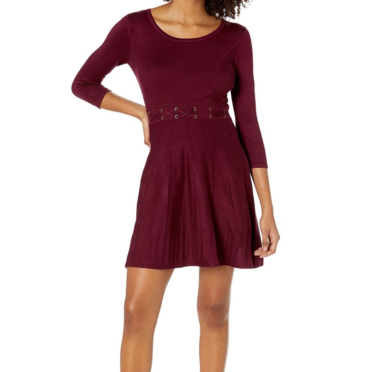 wine red skater dress