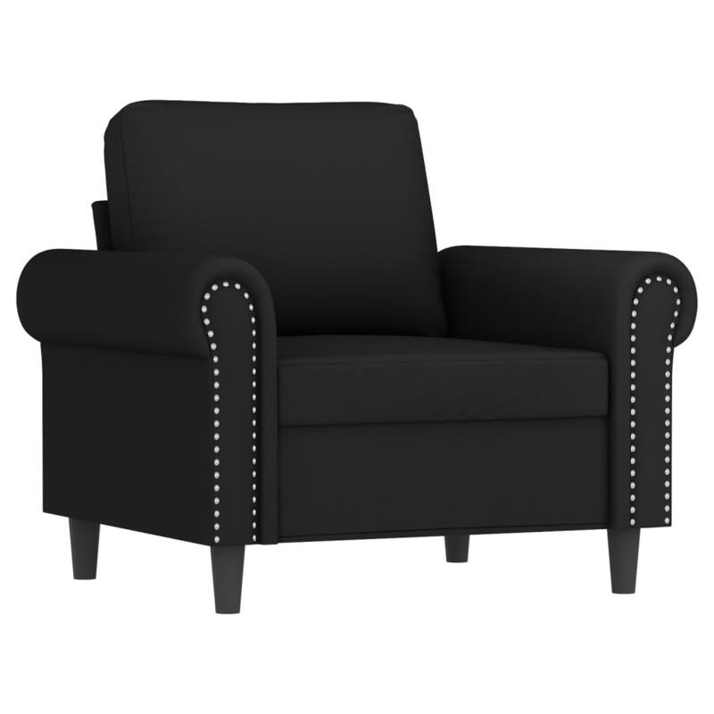 vidaXL Sofa Set Black Velvet 3-seater, 2-seater, armchair Seats Many - 30.3 x 83.5 x 31.5 in.