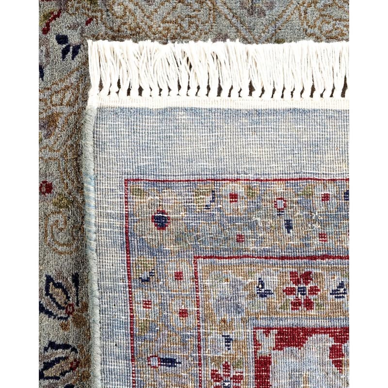Overton Hand Knotted Wool Vintage Inspired Modern Contemporary Overdyed Gray Square Area Rug - 6' 2" x 6' 5"
