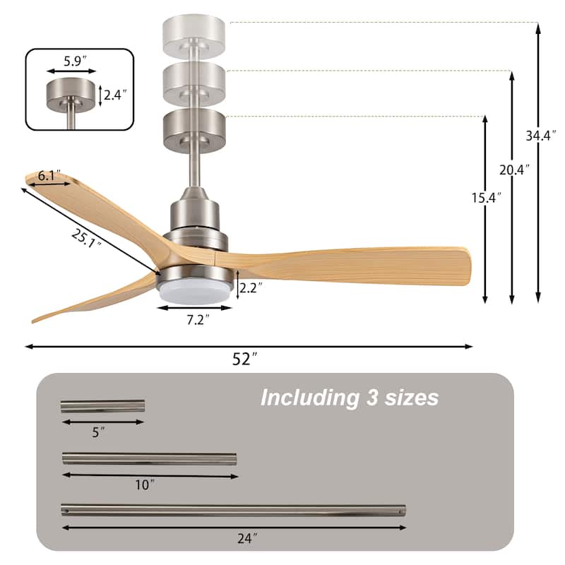 Morden LED Ceiling Fan with Light and Remote