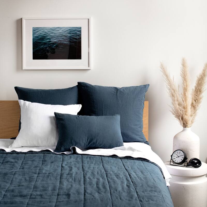 French Linen Box Stitch Quilt & Sham Set by BOKSER HOME