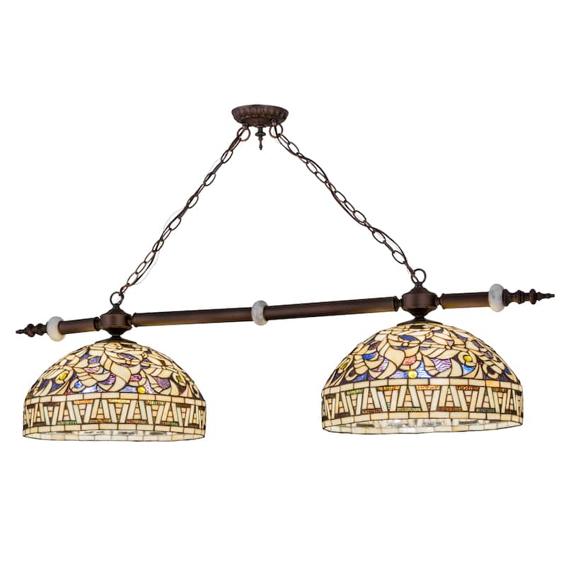 53 In. Long Cockatoo Feathers 2 Light Island Pendant